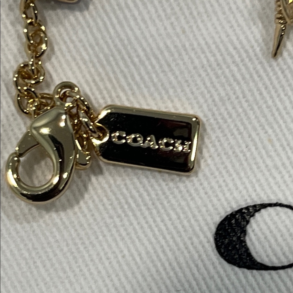 Coach Gold Charm Bracelet with Pink and Yellow Accents - Picture 3 of 3